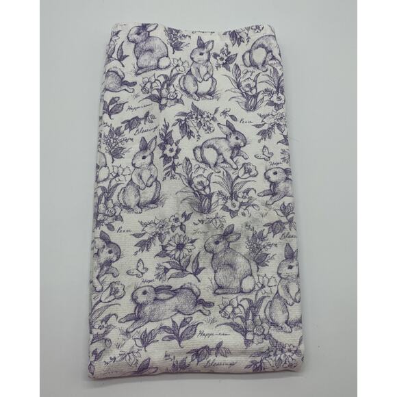 Kay Dee Designs Purple Bunny Rabbit Blessings Peace Happiness Dish Towel See - Picture 1 of 8